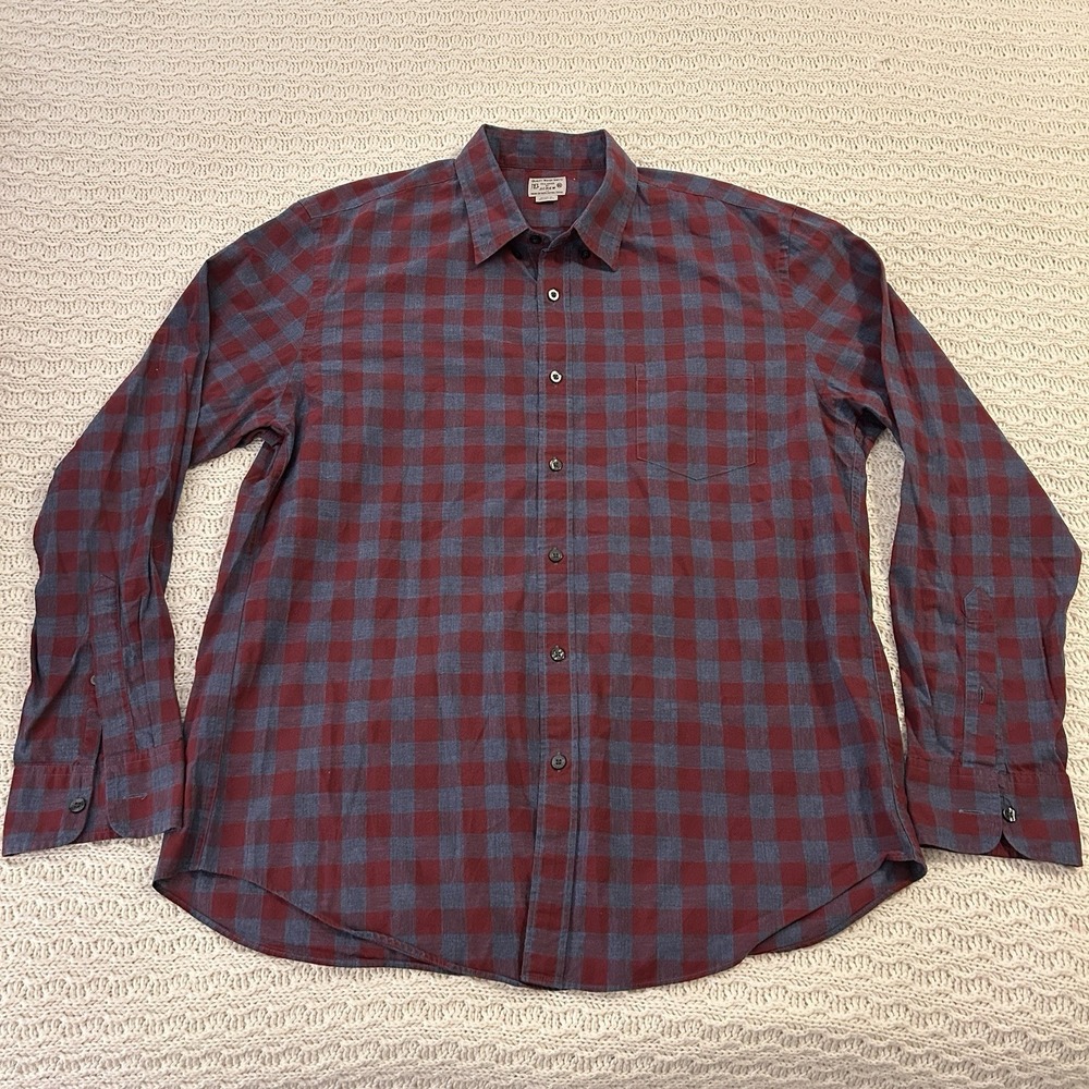 J Crew Men's Plaid Dress‎ Shirt XL 100% Cotton Woven